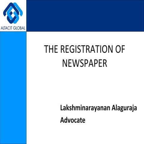 Registration of newspaper