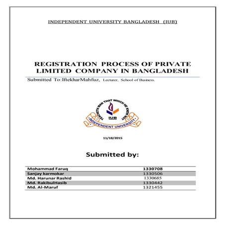 Registration process of private limited company in Bangladesh