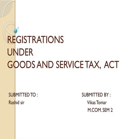 REGISTRATIONS of GST in Todays dynamic .pptx