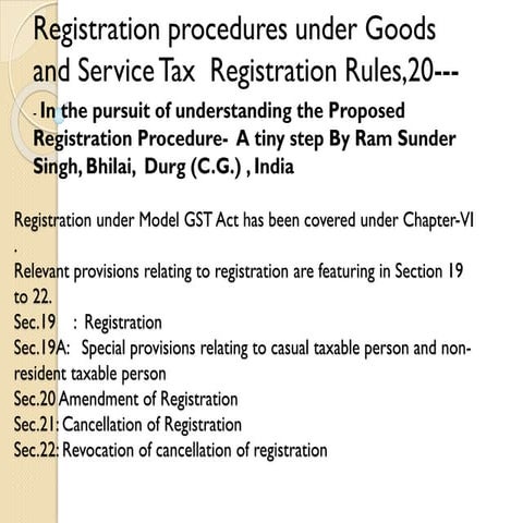 Registration under gst rules