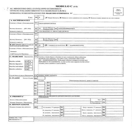 Registrazione simbolo nino sedda