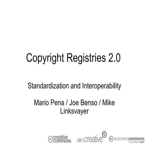 Registries 2 0 Interoperability and Standardization