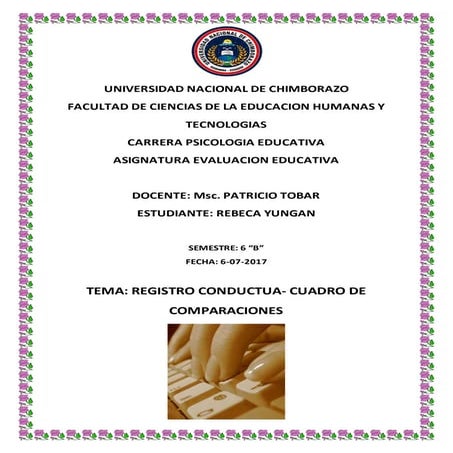 Registro conductual  cuadro de  comparaciones
