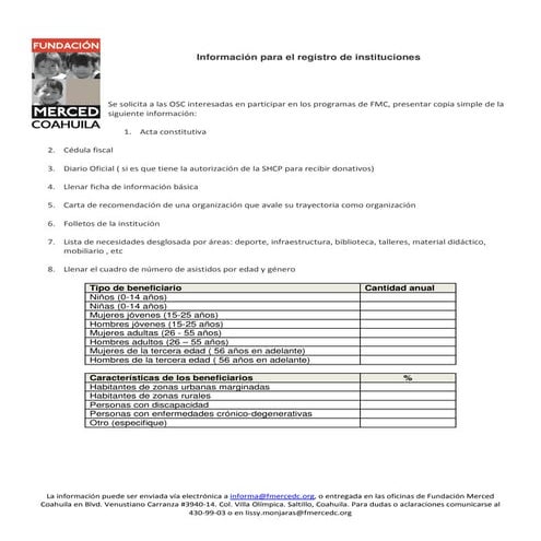 Registro de instituciones pdf