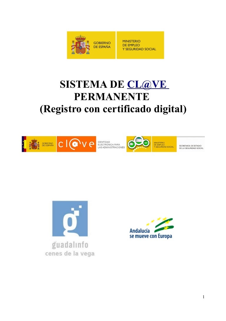 Registro sistema clave permanente con certificado digital