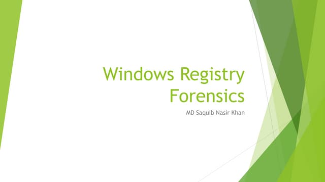 Windows Registry Forensics - Artifacts 