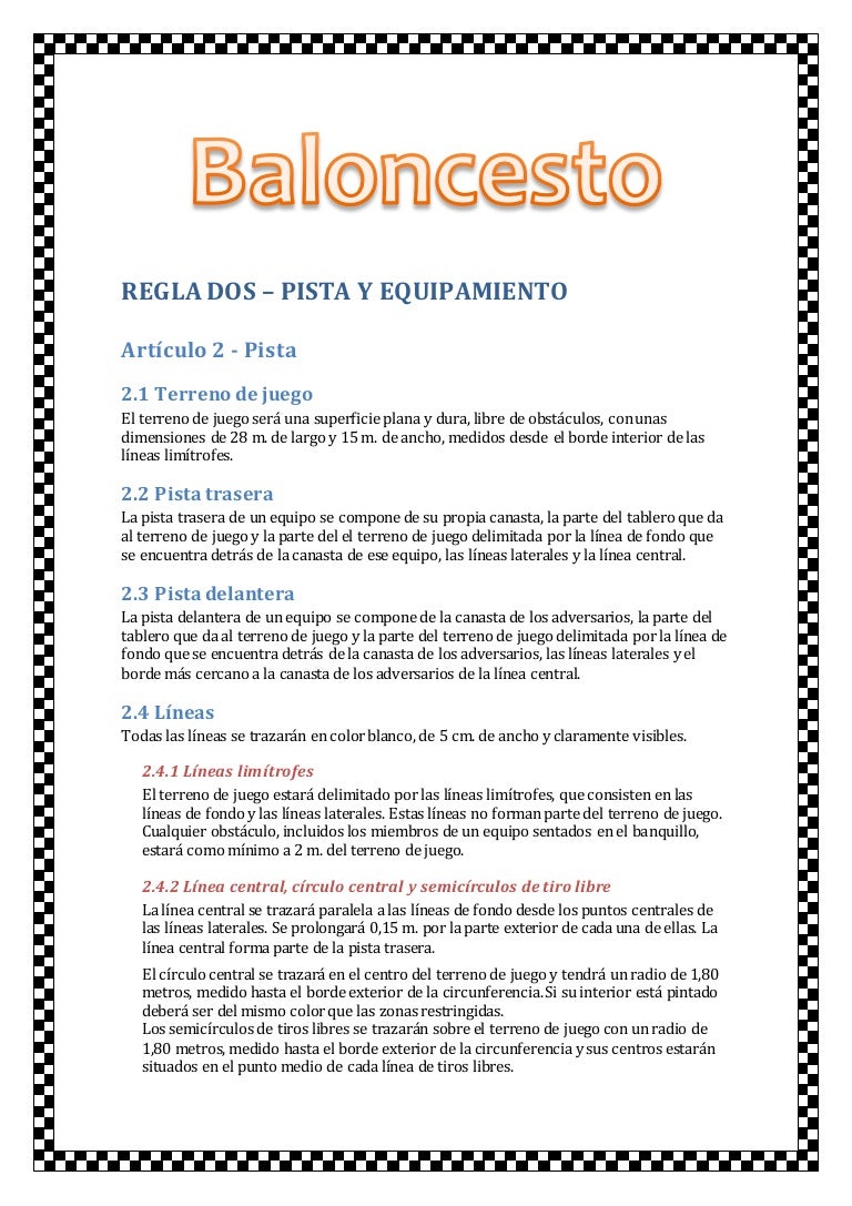 Regla 2 del baloncesto