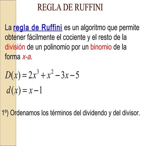 Regla de Ruffini | PPS