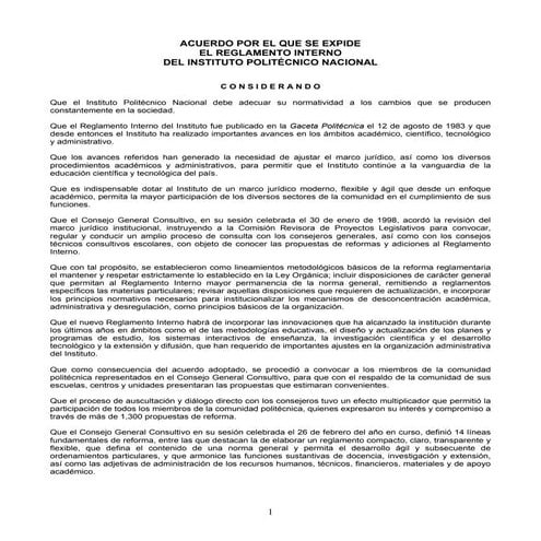 #todossomospolitecnico Reglamento Interno 2004