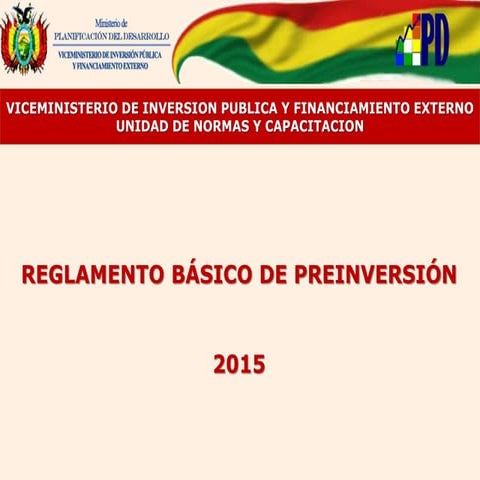 Reglamento Básico de Preinversión Bolivia2015 | PDF