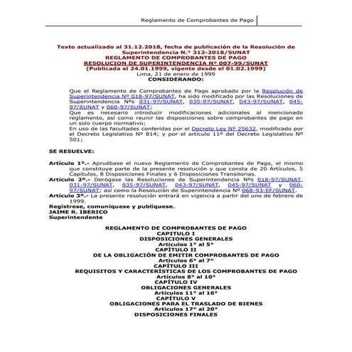 Reglamento de comprobantes de pago