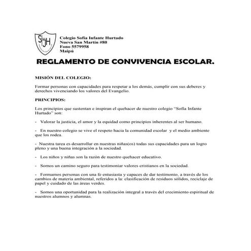 Reglamentode convivencia 2014