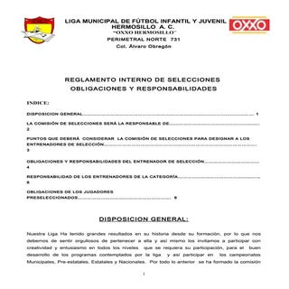 Reglamento de la comision de selecc...