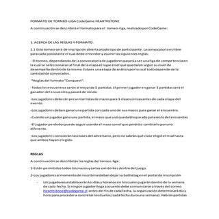 Reglamento de torneo codegame