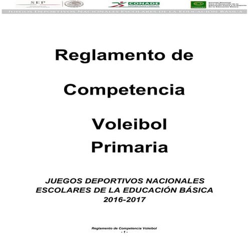 Reglamento de voleibol prim.