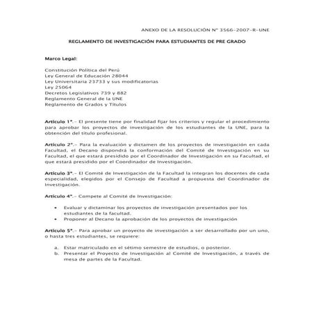 Reglamento investigacion UNE La Cantuta