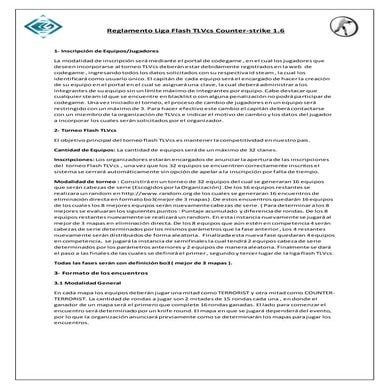 Reglamento  liga flash tl vcs