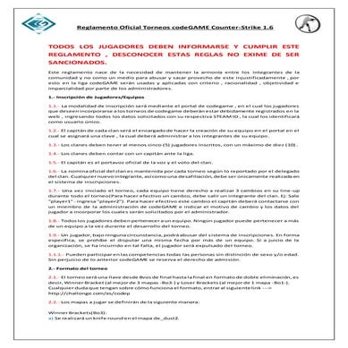 Reglamento Oficial codeGAME CS 1.6