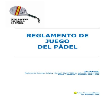 Reglamento padel | PDF