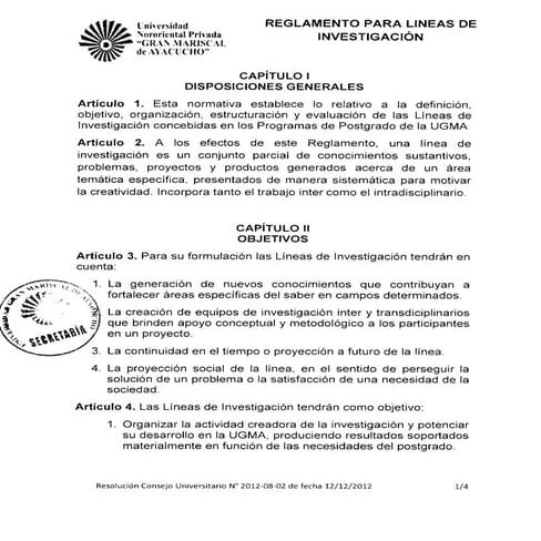 Reglamento Estudiantil UGMA | PDF