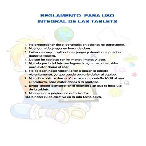 Reglamento para uso integral de las tablets 1 | PDF