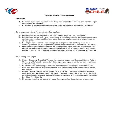 Reglamento Torneo PENTAGames