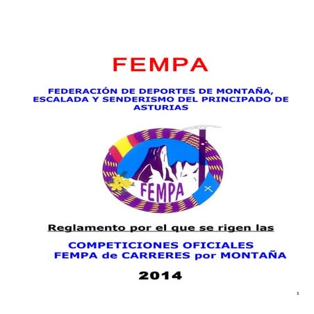 Reglamento carreras por montaña FEMPA 2014