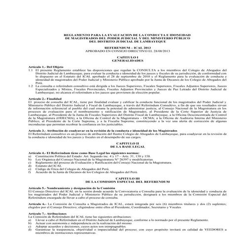 Reglamento Referéndum 2013