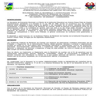 Reglamento Rendición de Cuentas