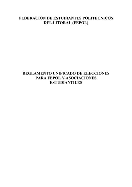 Reglamento unificado de elecciones estudiantiles - ESPOL