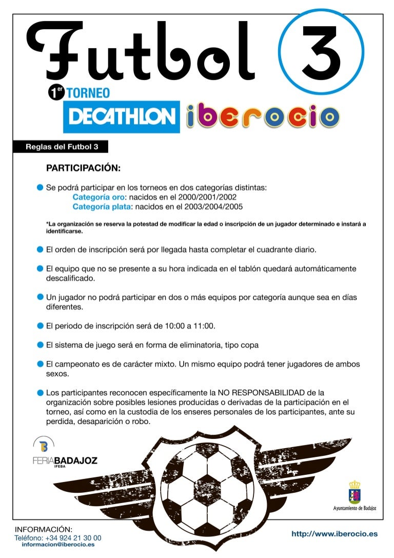 Reglas 1er Torneo Fútbol3 IBEROCIODECATHLON