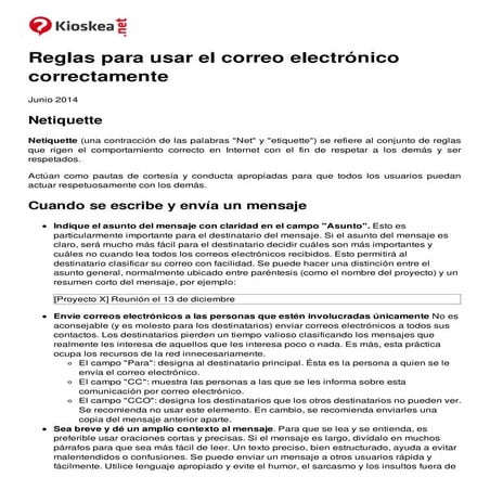Reglas para usar el correo electronico correctamente