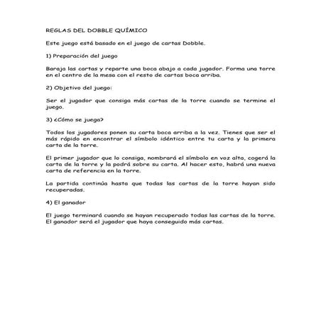 Reglas dobble química