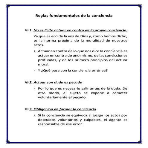 Reglas fundamentales de la conciencia | PDF