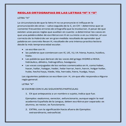 Reglas ortografias de las letras PDF Descarga Gratuita