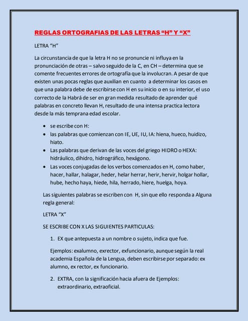 Reglas ortografias de las letras PDF Descarga Gratuita