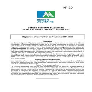 Réglement d'intervention tourisme ...