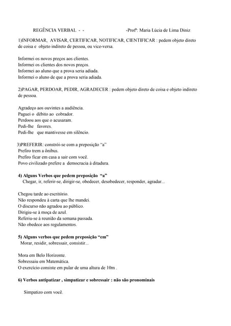 Questões - Regência Verbal e Nominal | PDF