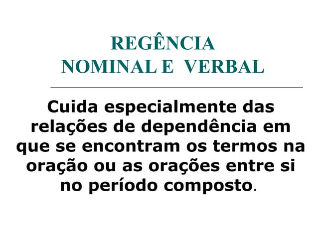 Regência verbal e nominal aula