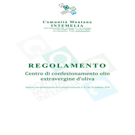 Regolamento2010 olio