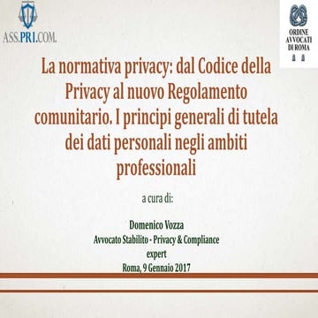 Regolamento privacy 2016  convegno asspricom 9.01.2017 