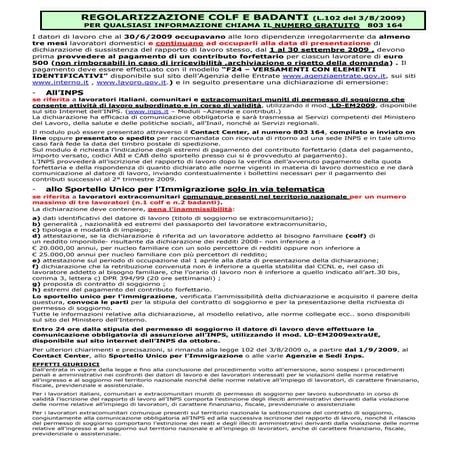 Regolarizzazione Colf E Badanti Avviso Sanatoria Ld 2009[1]