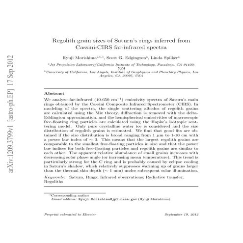 Regolith grain sizes_of saturn_rings_inferred_from_cassini