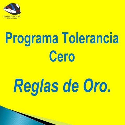 Regras de oro   tolerancia cero
