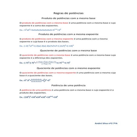 Regras de potências