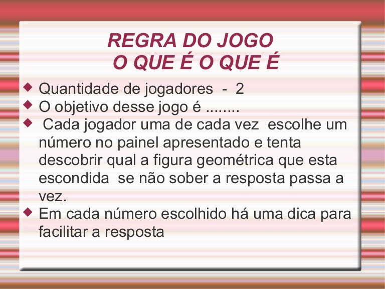 Regras do Jogo