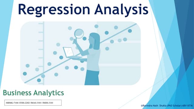Regression analysis:  Simple Linear Regression Multiple Linear Regression