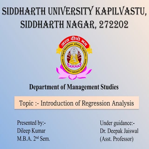 introduction of Regression Analysis in Business Research