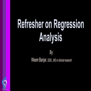 Regression analysis made easy
