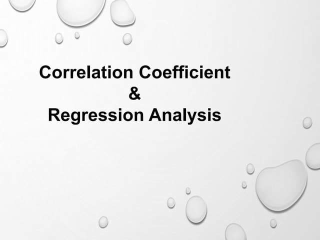 Regression &amp; correlation coefficient